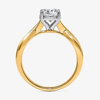 (I / Si2) Womens 1 CT. T.W. Lab Grown White Diamond Sterling Silver Round Solitaire Engagement Ring