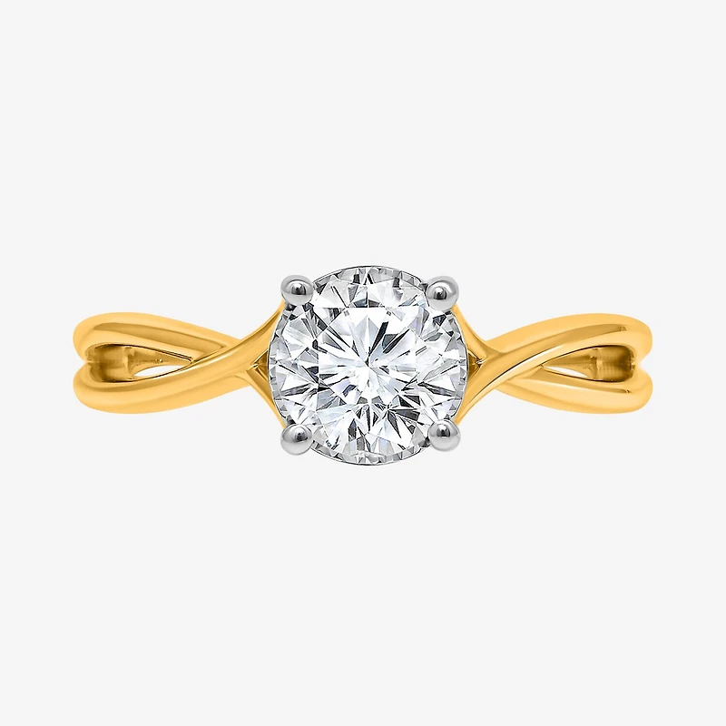 (I / Si2) Womens 1 CT. T.W. Lab Grown White Diamond Sterling Silver Round Solitaire Engagement Ring