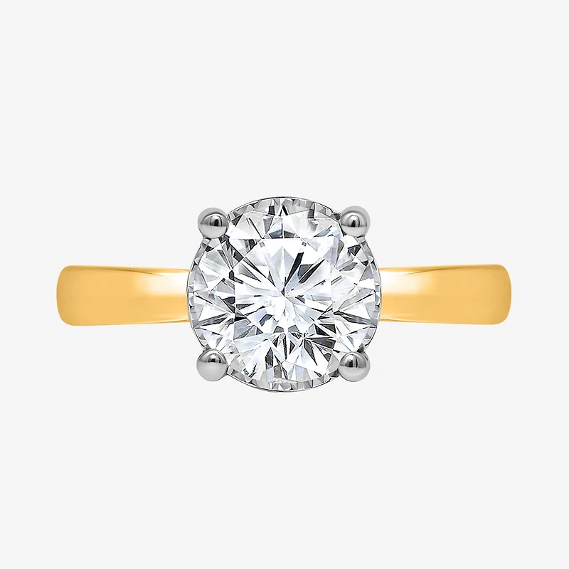 (I / Si2) Womens 2 CT. T.W. Lab Grown White Diamond Sterling Silver Round Solitaire Engagement Ring