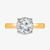 (I / Si2) Womens 2 CT. T.W. Lab Grown White Diamond Sterling Silver Round Solitaire Engagement Ring