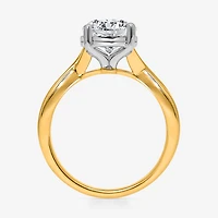 (I / Si2) Womens 2 CT. T.W. Lab Grown White Diamond Sterling Silver Round Solitaire Engagement Ring