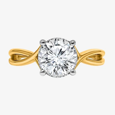 (I / Si2) Womens 2 CT. T.W. Lab Grown White Diamond Sterling Silver Round Solitaire Engagement Ring