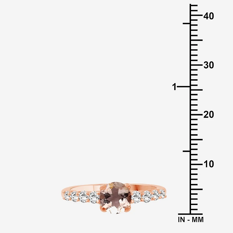 Womens 2 3/4 CT. T.W. Genuine Pink Morganite 10K Gold Round Cocktail Ring