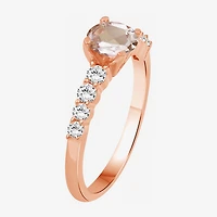 Womens 2 3/4 CT. T.W. Genuine Pink Morganite 10K Gold Round Cocktail Ring