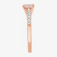 Womens 2 3/4 CT. T.W. Genuine Pink Morganite 10K Gold Round Cocktail Ring