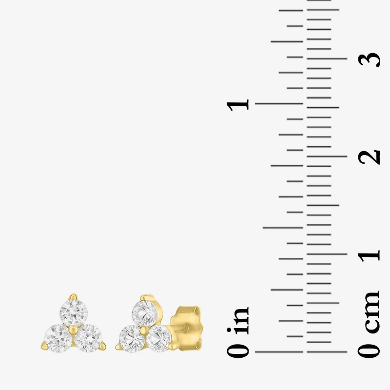 Yes, Please! Womens Lab Created White Sapphire 14K Gold Over Silver 2 Pair Jewelry Set