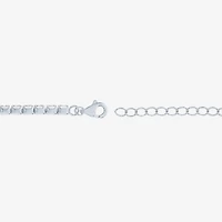 Yes, Please! Womens Lab Created White Sapphire Sterling Silver 6 1/2 Inch Tennis Bracelet