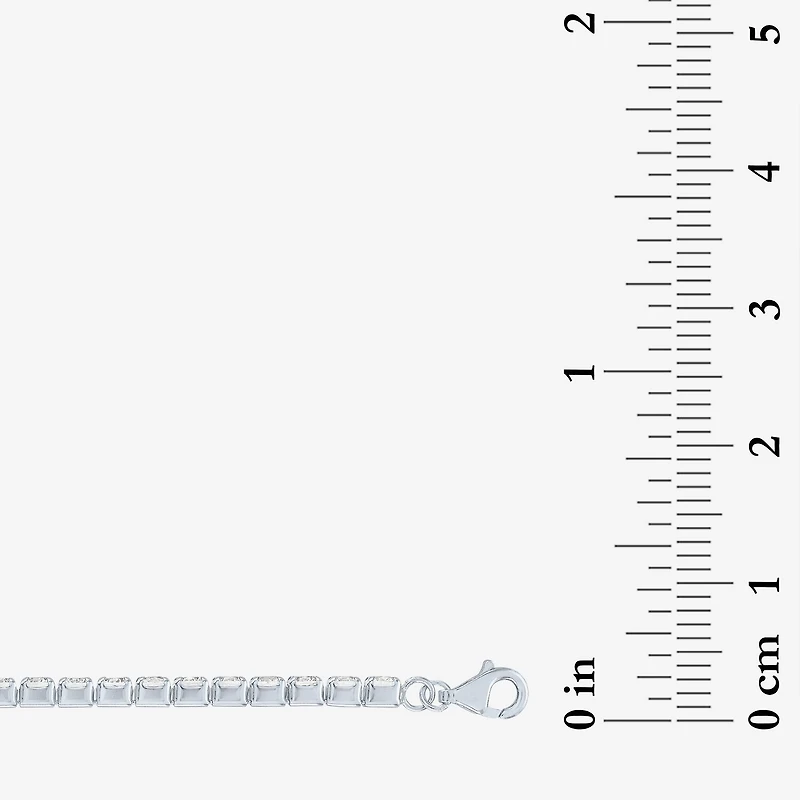 Yes, Please! Womens Lab Created White Sapphire Sterling Silver 6 1/2 Inch Tennis Bracelet
