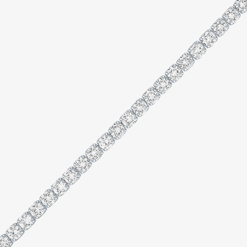 Yes, Please! Womens Lab Created White Sapphire Sterling Silver 6 1/2 Inch Tennis Bracelet