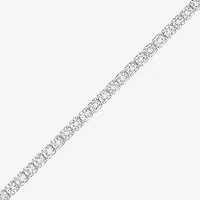 Yes, Please! Womens Lab Created White Sapphire Sterling Silver 6 1/2 Inch Tennis Bracelet