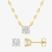 Yes, Please! Womens Lab Created White Sapphire Sterling Silver 2-pc. Jewelry Set