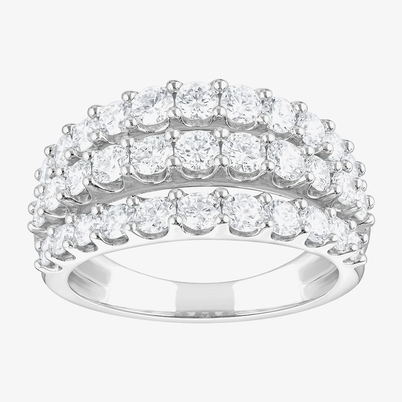 (F, Si2) Womens 2 CT. T.W. Lab Grown White Diamond Sterling Silver Band