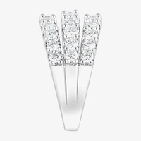(F, Si2) Womens 2 CT. T.W. Lab Grown White Diamond Sterling Silver Band