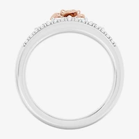 Enchanted Disney Fine Jewelry (I,I2), Belle Womens 1/3 CT. T.W. Lab Grown White Diamond 14K Gold Over Silver Sterling Crown Beauty and the Beast Princess Cocktail Ring