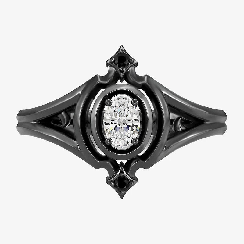 Enchanted Disney Fine Jewelry (F,Si1), Maleficent Womens 1/4 CT. T.W. Lab Grown White Diamond Sterling Silver Cocktail Ring
