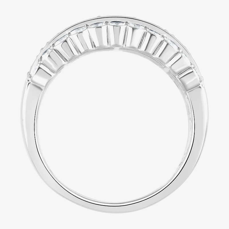 (F/Si2) Womens 3 CT. T.W. Lab Grown White Diamond Sterling Silver Cocktail Ring