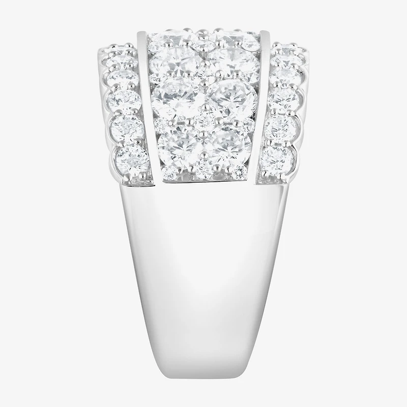 (F/Si2) Womens 3 CT. T.W. Lab Grown White Diamond Sterling Silver Cocktail Ring