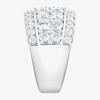 (F/Si2) Womens 3 CT. T.W. Lab Grown White Diamond Sterling Silver Cocktail Ring