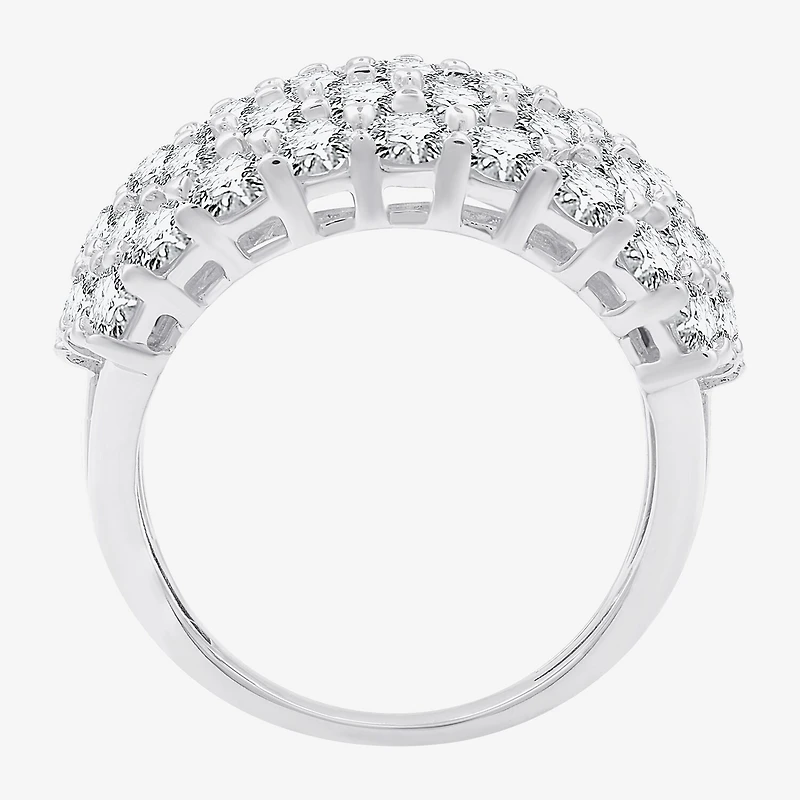 (G, Si1-Si2) Womens 4 CT. T.W. Lab Grown White Diamond Sterling Silver Band