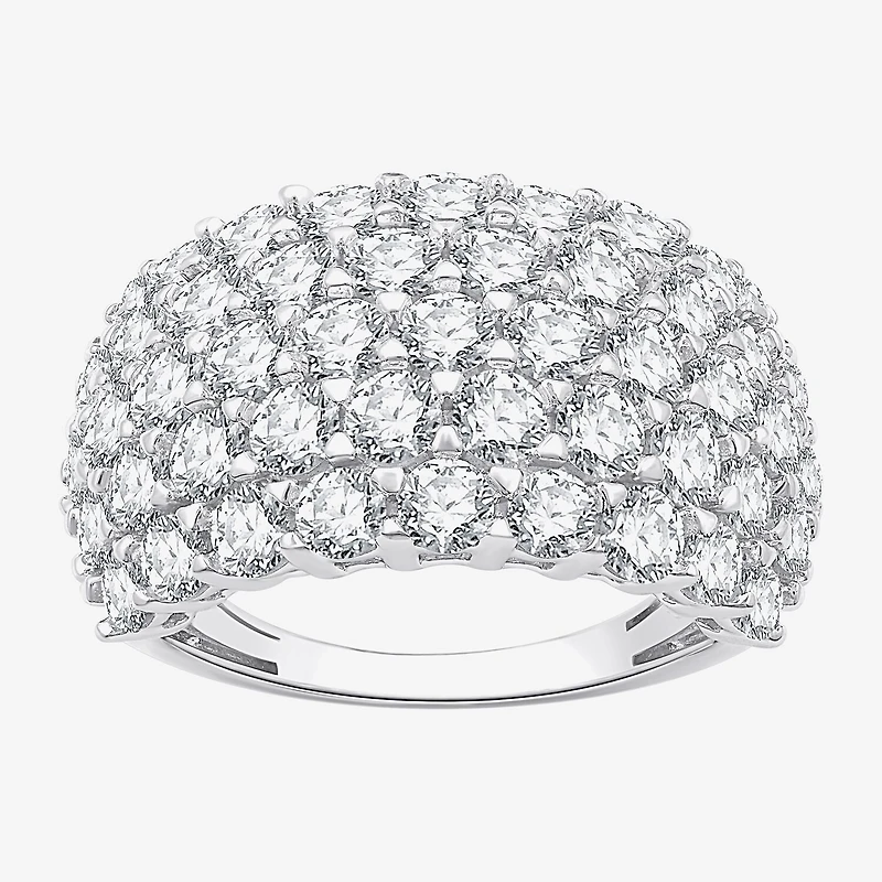 (G, Si1-Si2) Womens 4 CT. T.W. Lab Grown White Diamond Sterling Silver Band