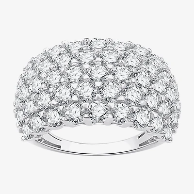 (G, Si1-Si2) Womens 4 CT. T.W. Lab Grown White Diamond Sterling Silver Band