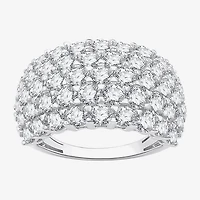 (G, Si1-Si2) Womens 4 CT. T.W. Lab Grown White Diamond Sterling Silver Band
