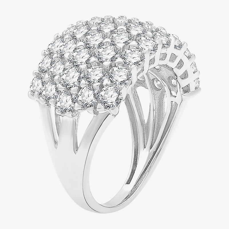(G, Si1-Si2) Womens 4 CT. T.W. Lab Grown White Diamond Sterling Silver Band