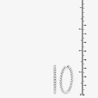 (G, Si1-Si2) Womens 3 CT. T.W. Lab Grown White Diamond Sterling Silver 33.7mm Hoop Earrings