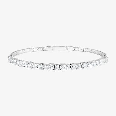 (F, Si2) Womens 3 CT. T.W. Lab Grown White Diamond Sterling Silver Bangle Bracelet