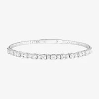 (F, Si2) Womens 3 CT. T.W. Lab Grown White Diamond Sterling Silver Bangle Bracelet