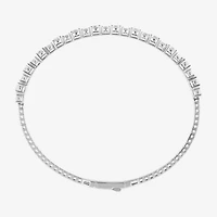 (F, Si2) Womens 3 CT. T.W. Lab Grown White Diamond Sterling Silver Bangle Bracelet