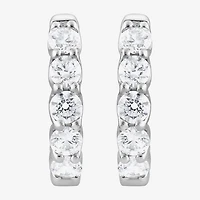 (Si2/F) Womens 2 CT. T.W. Lab Grown White Diamond Sterling Silver 17.6mm Hoop Earrings
