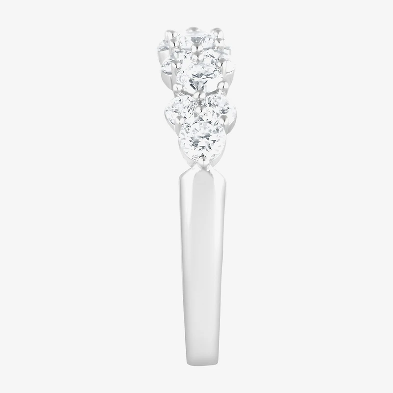 (F, Si2) Womens 1 CT. T.W. Lab Grown White Diamond Sterling Silver Cocktail Ring