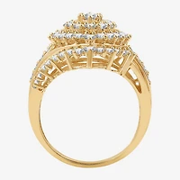 (G, Si1-Si2) Womens 2 CT. T.W. Lab Grown White Diamond 14K Gold Over Silver Cluster Cocktail Ring