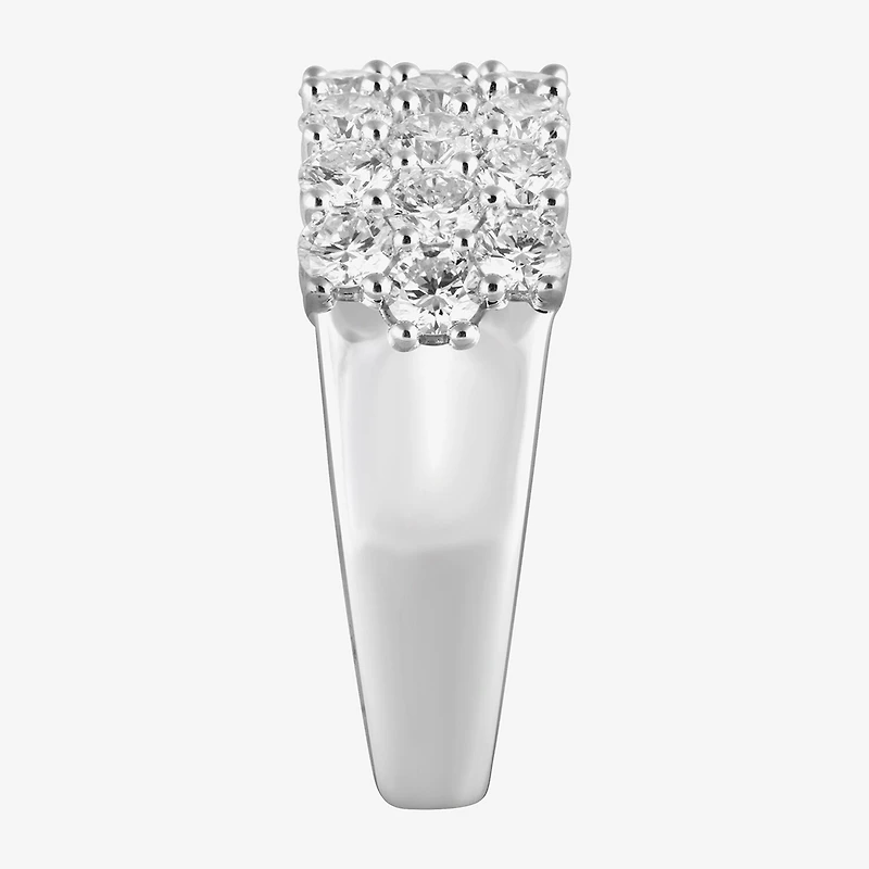 (F/Vs2) Womens 2 CT. T.W. Lab Grown White Diamond Sterling Silver Cocktail Ring