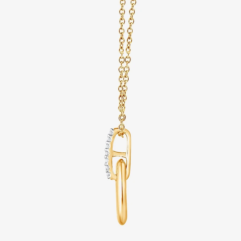 (F/Vs2) Womens Diamond Accent Lab Grown White Diamond 14K Gold Over Silver 18 Inch Pendant Necklace