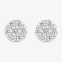 Diamond Blossom (F, Si2) 1 CT. T.W. Lab Grown White Diamond Sterling Silver 8mm Round Stud Earrings