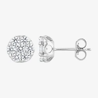 Diamond Blossom (F, Si2) 1 CT. T.W. Lab Grown White Diamond Sterling Silver 8mm Round Stud Earrings