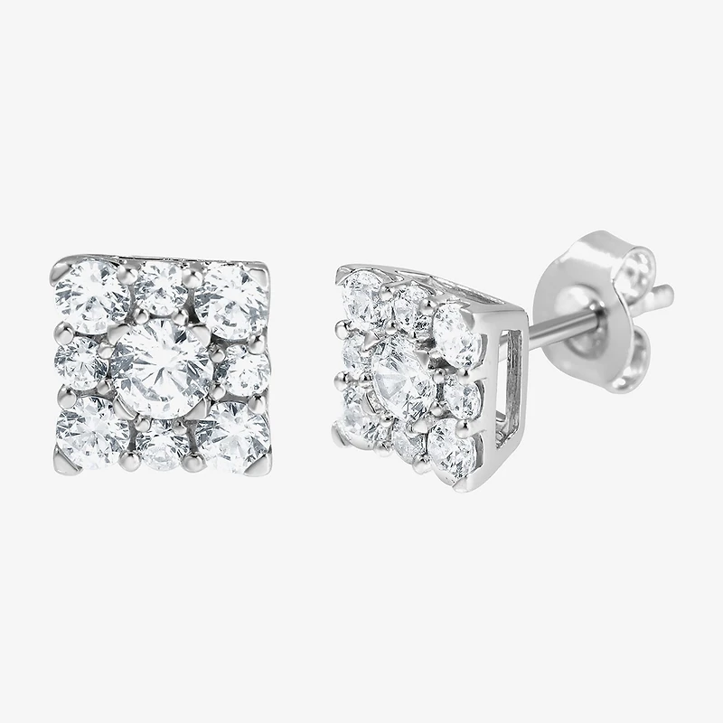Diamond Blossom (F, Si2) 1 CT. T.W. Lab Grown White Diamond Sterling Silver 7mm Stud Earrings