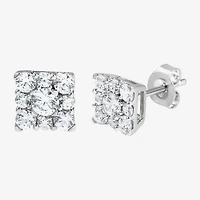 Diamond Blossom (F, Si2) 1 CT. T.W. Lab Grown White Diamond Sterling Silver 7mm Stud Earrings