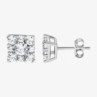 Diamond Blossom (F, Si2) 1 CT. T.W. Lab Grown White Diamond Sterling Silver 7mm Stud Earrings