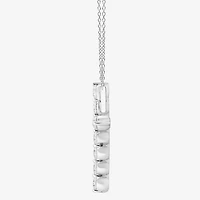 Cross (F/Si2) Womens 2 CT. T.W. Lab Grown White Diamond Sterling Silver Cross 18 Inch Pendant Necklace