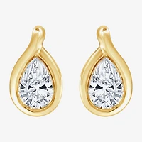 (G, Si1-Si2) 2 CT. T.W. Lab Grown White Diamond 14K Gold Over Silver 14.5mm Pear Stud Earrings