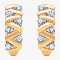 (G, Si1-Si2) Womens 1/2 CT. T.W. Lab Grown White Diamond 14K Gold Over Silver 17.6mm Circle Hoop Earrings