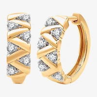 (G, Si1-Si2) Womens 1/2 CT. T.W. Lab Grown White Diamond 14K Gold Over Silver 17.6mm Circle Hoop Earrings