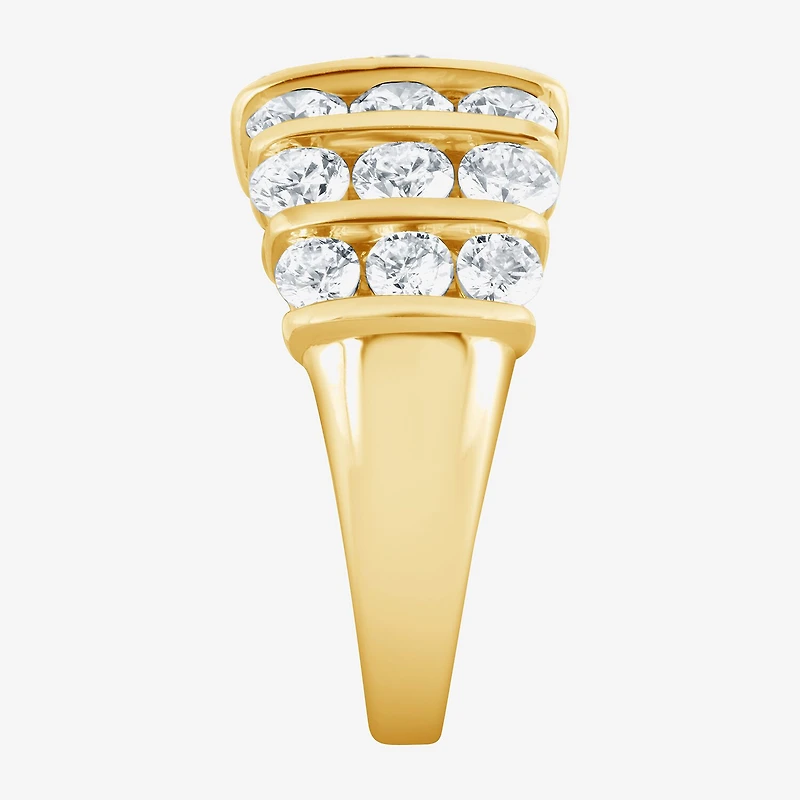 (F, Si2) Womens 3 3/8 Ct. T.W. Lab Grown White Diamond 14K Gold Over Silver Band