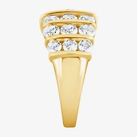 (F, Si2) Womens 3 3/8 Ct. T.W. Lab Grown White Diamond 14K Gold Over Silver Band