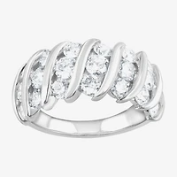 (F, Si2) Womens 3 1/10 Ct. T.W. Lab Grown White Diamond Sterling Silver Band