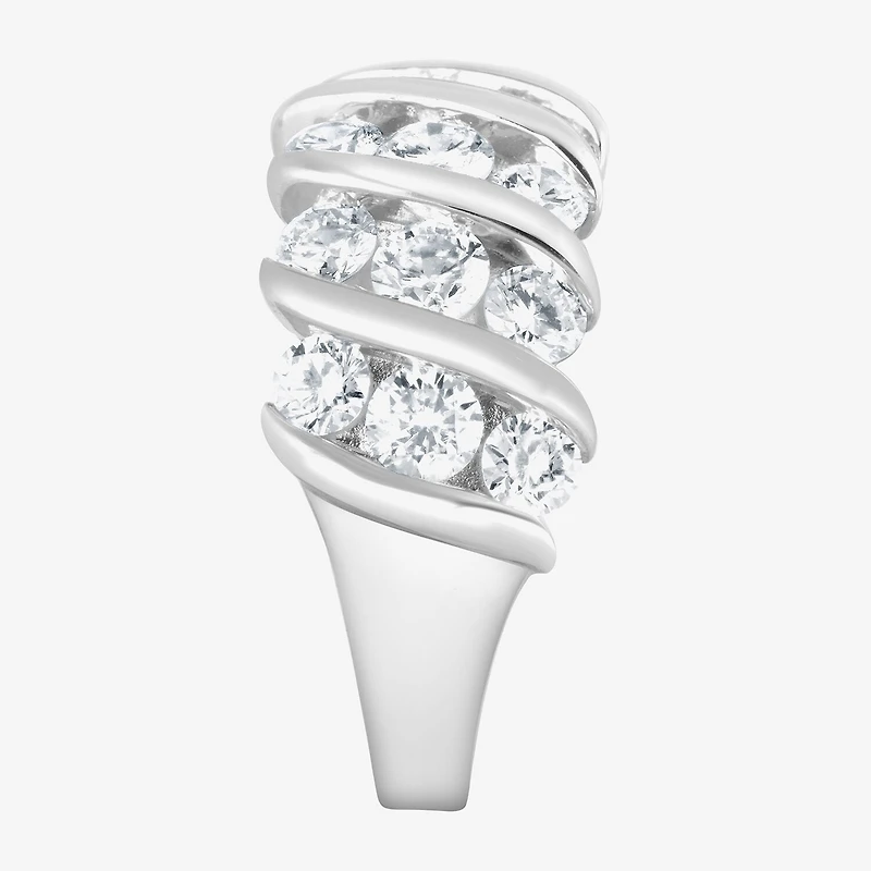 (F, Si2) Womens 3 1/10 Ct. T.W. Lab Grown White Diamond Sterling Silver Band
