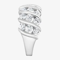 (F, Si2) Womens 3 1/10 Ct. T.W. Lab Grown White Diamond Sterling Silver Band